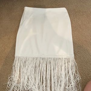White fringe skirt